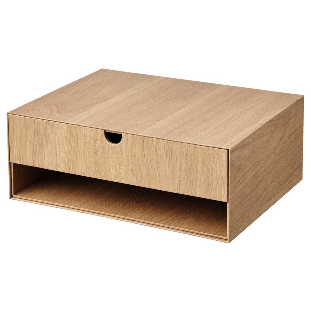 IKEA HÄSTVISKARE Desk Drawer, Organizer Storage Oak Effect 12 ½ x 9 ½" BRAND NEW